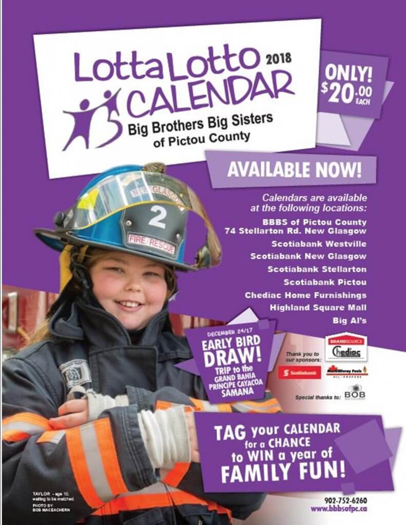 Available Now Calendar Poster Big Brothers Big Sisters of Pictou County