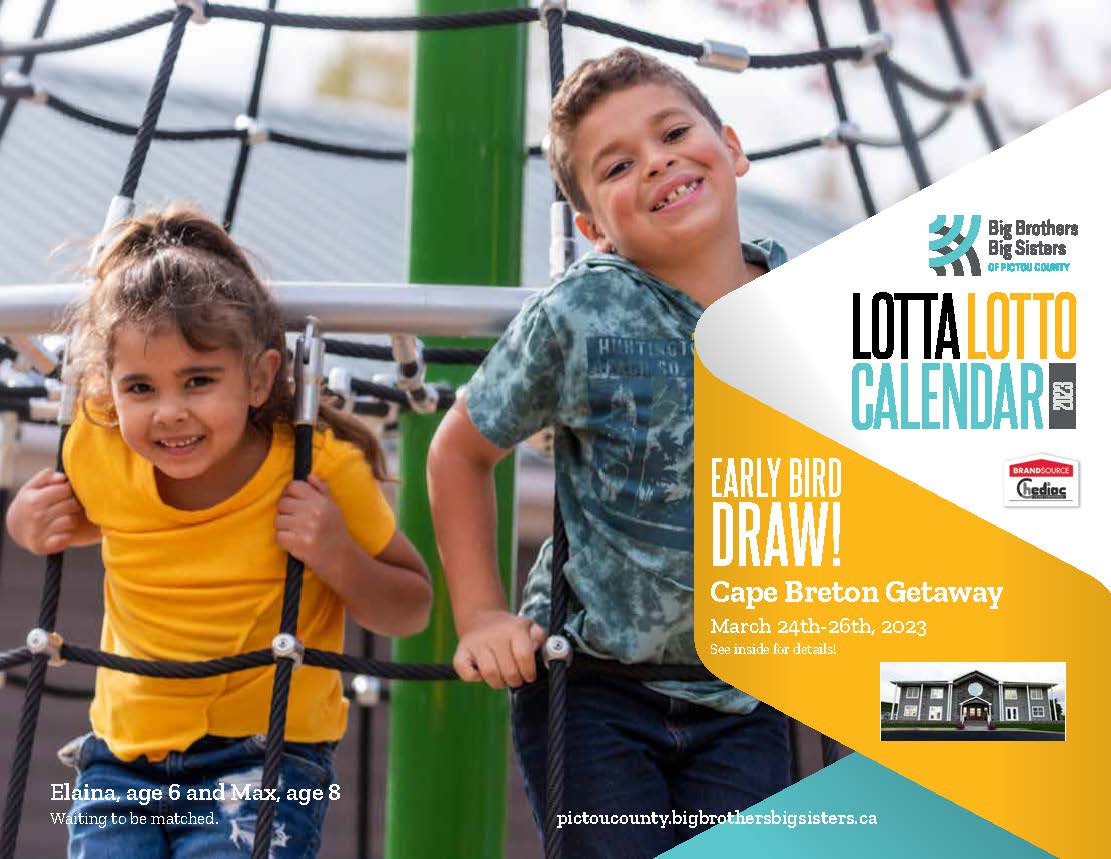 BBBS Pictou County Calendar 2023 Cover Page Big Brothers Big Sisters