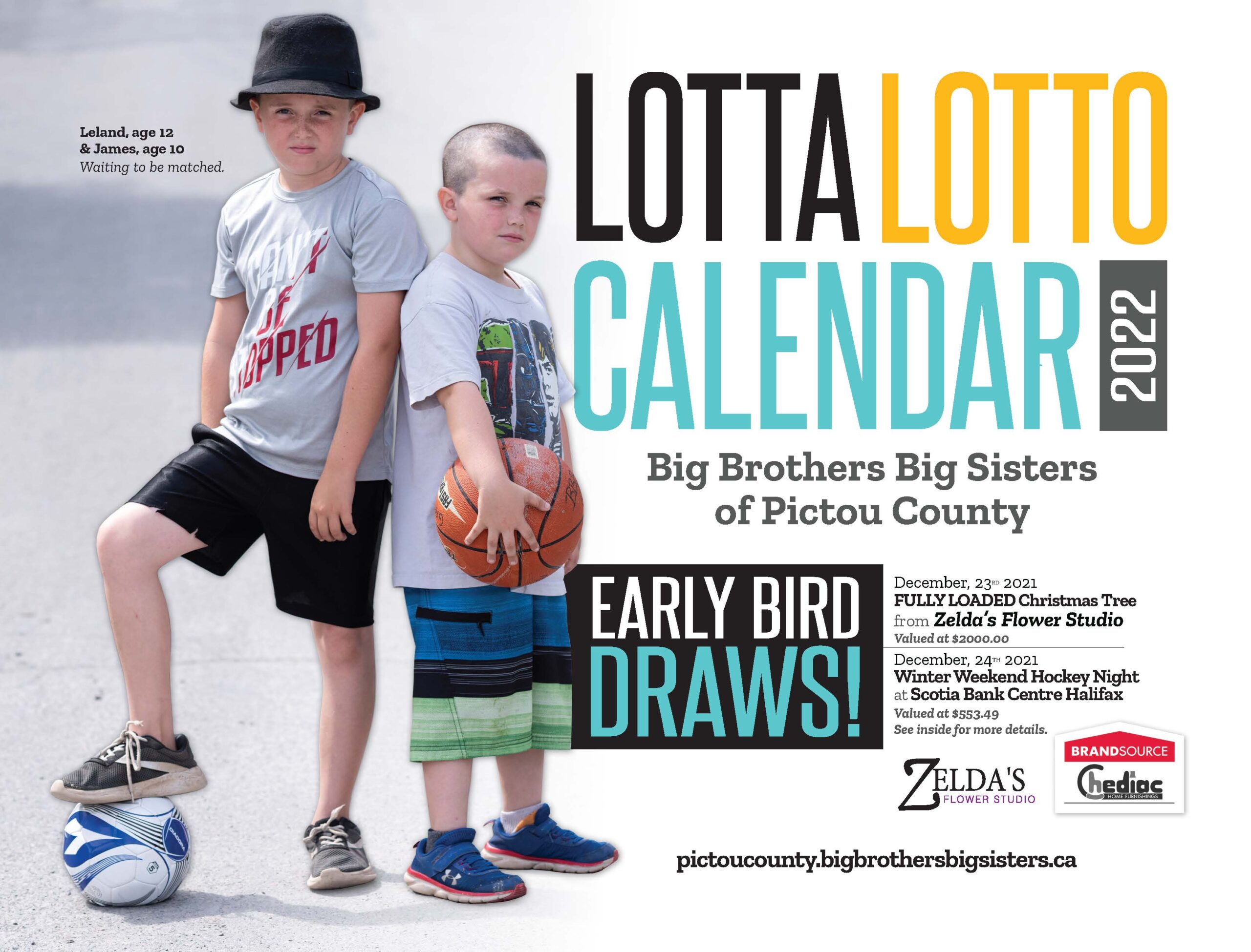 Front Page of Calendar Big Brothers Big Sisters of Pictou County