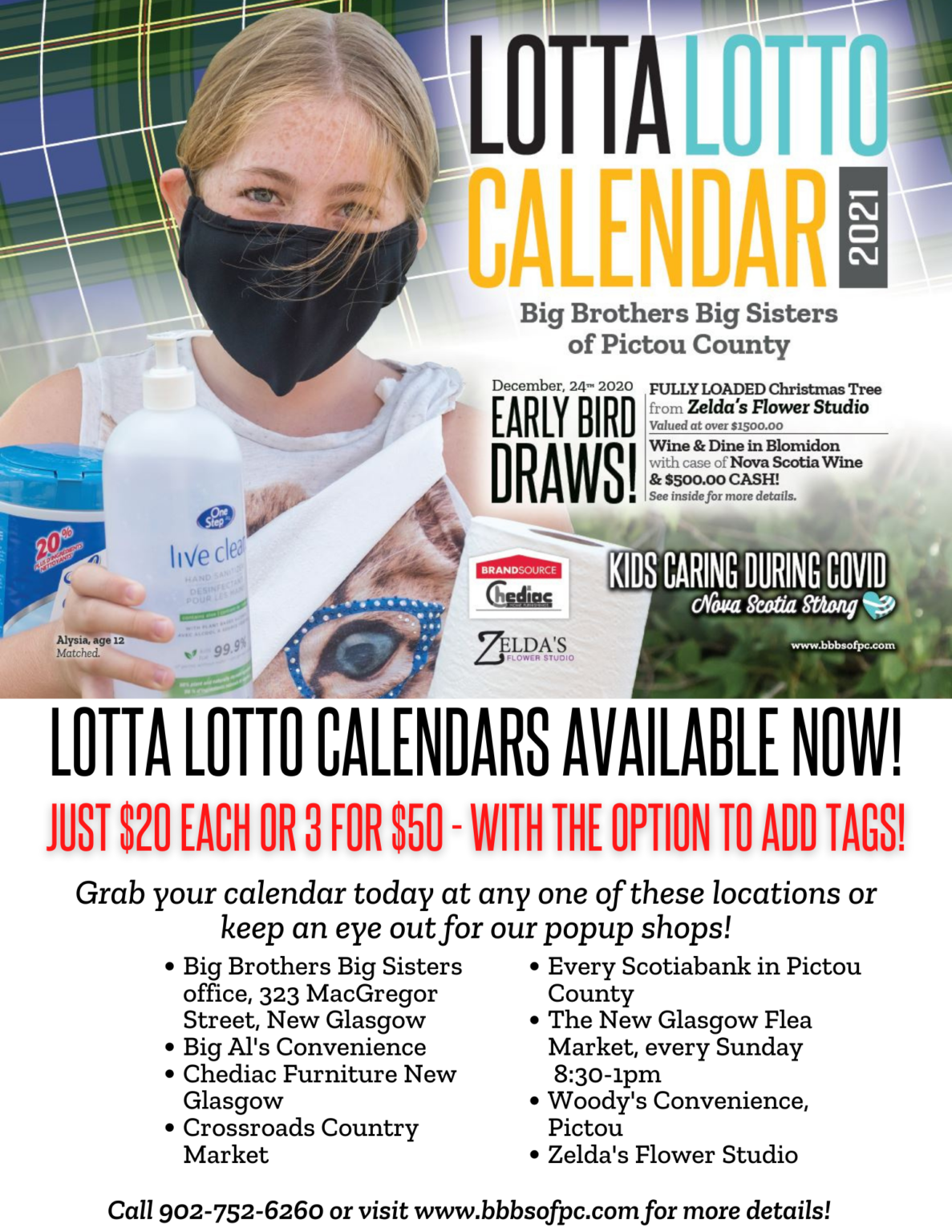 Lotta Lotto Calendar available now Big Brothers Big Sisters of Pictou